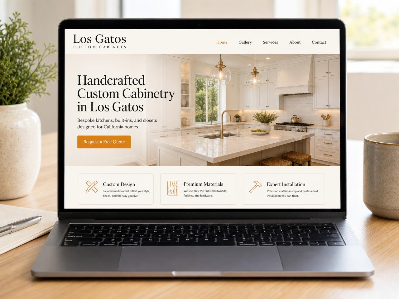 Los Gatos Custom Cabinets — Custom Cabinets website design sample