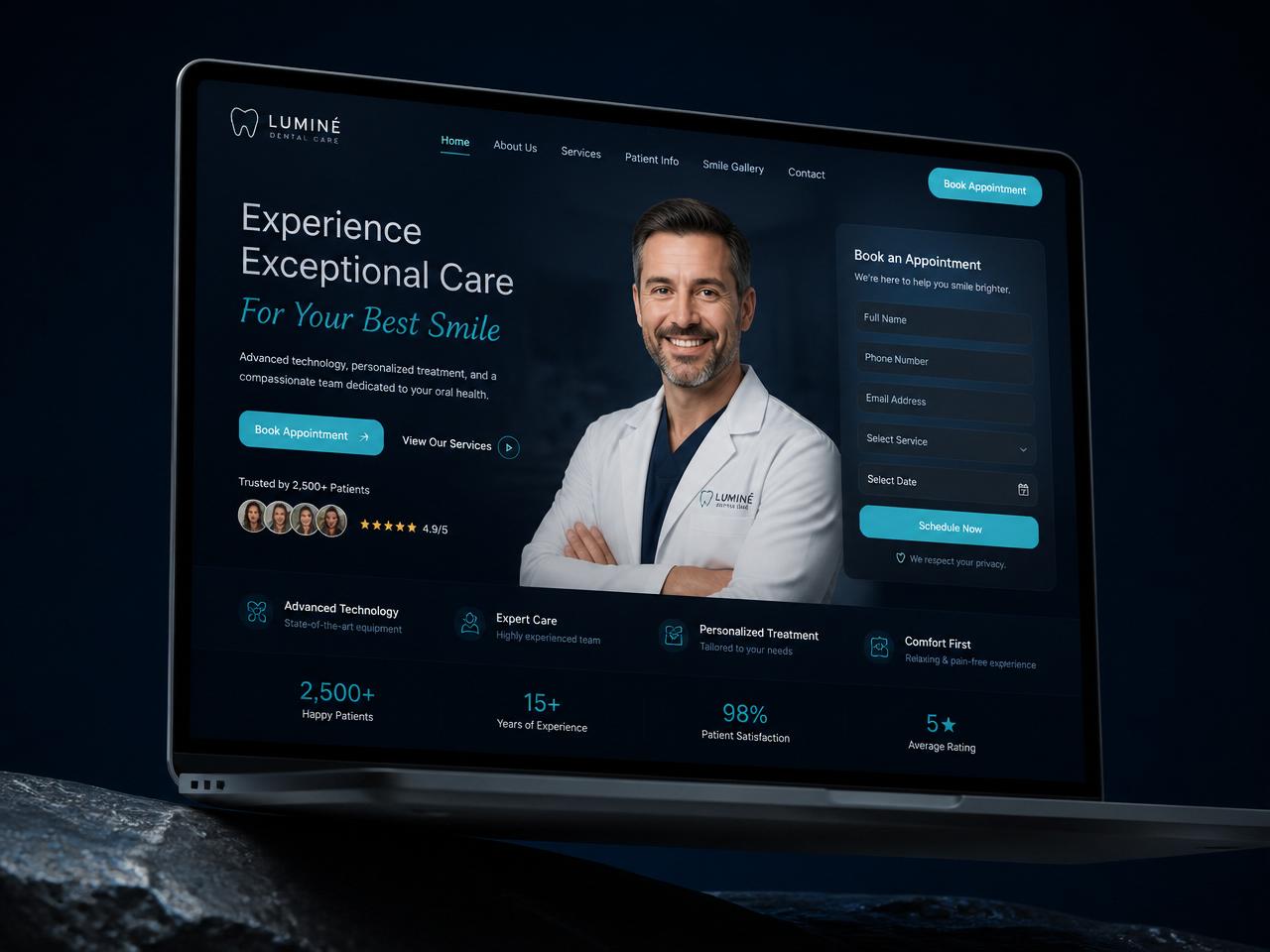 Luminé Dental — Dental Clinic website design sample